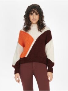 Brown-cream patterned sweater JDY Killian