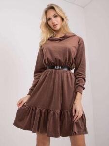 Brown velor dress with