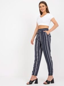Dark blue summer trousers made of