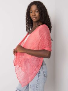 Women's coral and dark blue scarf