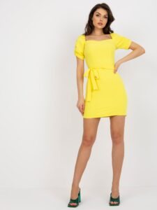 Yellow mini cocktail dress