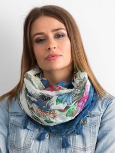 Blue scarf with floral