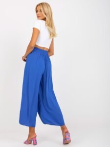 Blue viscose trousers made of