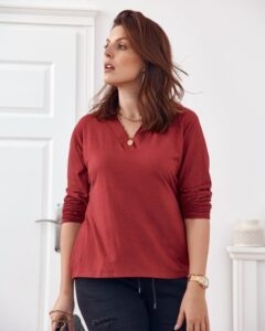 Classic burgundy blouse with