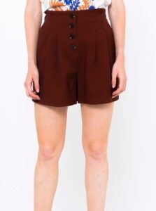 Dark Brown Shorts with Buttons