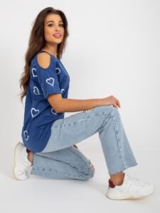Dark blue blouse with
