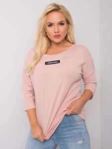 Dusty pink plus size blouse with a