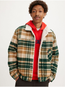 Levi's Green-brown men's checkered jacket with Levi's®