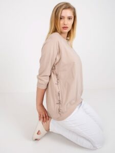 Light beige blouse of larger size for