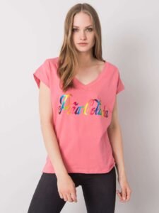 Pink T-shirt with colorful
