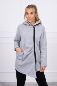 Reinforced hoodie with gray