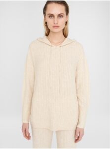 cream sweater with hood Noisy May
