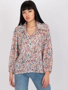Airy beige blouse with floral