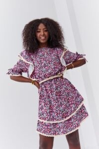 Black-lilac floral dress with