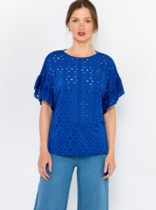 Blue blouse with Madeira CAMAIEU