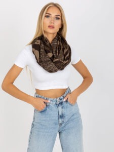 Brown scarf with animal