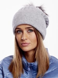 Gray striped hat with