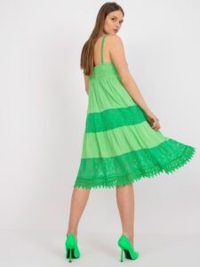 Green viscose dress from