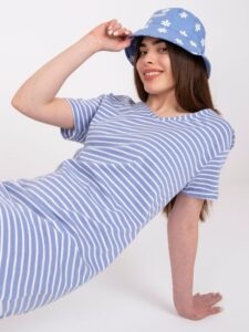 Light blue minidress with stripes