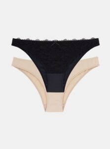 Set of two panties in black and