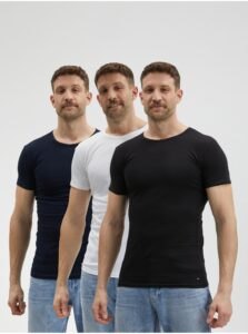 Tommy Hilfiger Set of three men's basic T-shirts in black