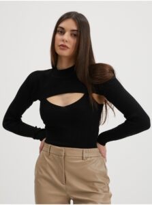 Black Ribbed Sweater/Top 2in1 JDY