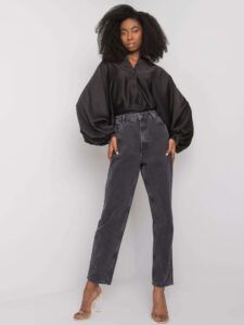 Black women's jeans with high waist