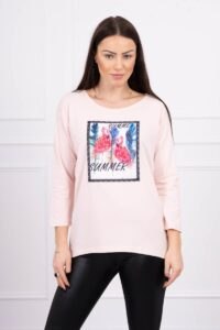 Blouse with flamingo graphics 3D