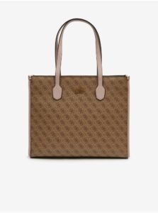 Brown Ladies Patterned Handbag Guess Silvana