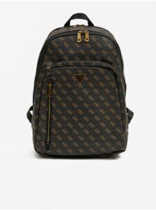 Brown Men's Patterned Backpack Guess