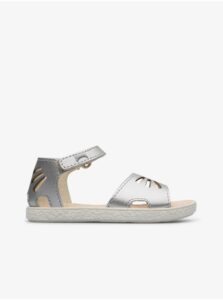 Girls' Leather Sandals in Silver