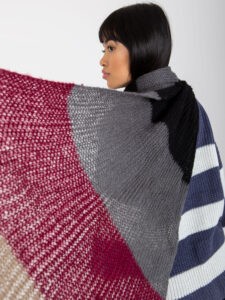 Gray and burgundy knitted winter