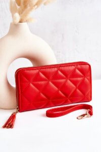 Large quilted wallet with stripe