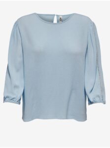 Light blue blouse with three-quarter sleeves