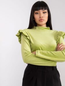 Light green Eugenie velour blouse