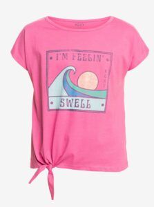 Pink Girl T-Shirt with Knot Roxy