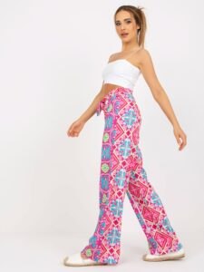 Pink wide trousers made of