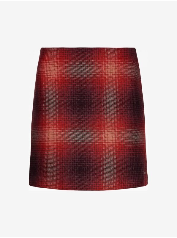 Red Women's Short Skirt with Wool Added Tommy