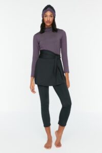 Trendyol Gray Color Block Long Sleeve Knitted
