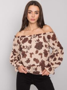 Beige and brown Spanish blouse