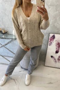Beige sweater with wide