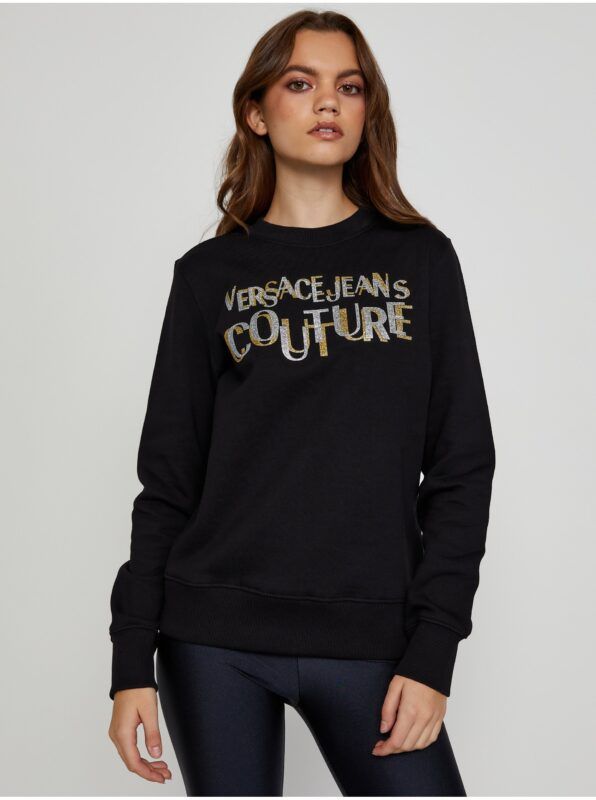 Black Women's Sweatshirt printed versace Jeans Couture