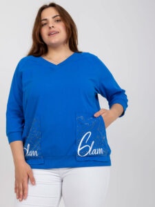 Dark blue blouse plus size
