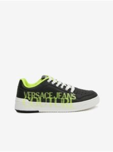 Green-black men's leather sneakers Versace Jeans