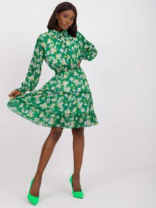 Green dress with floral