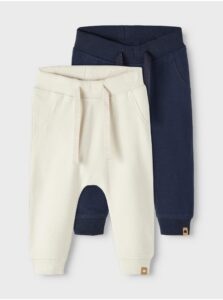 Set of two boys' sweatpants in cream and
