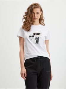 White Women's T-Shirt KARL LAGERFELD