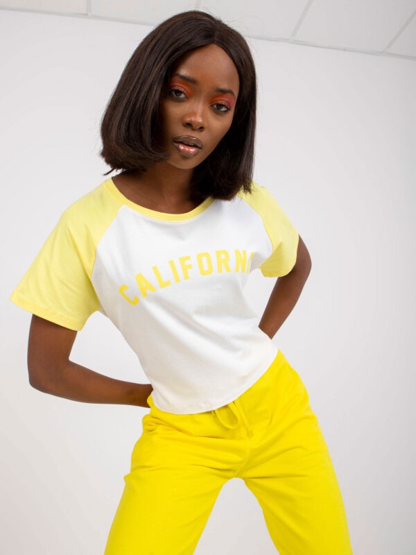 White and yellow T-shirt with