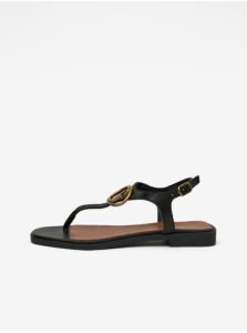 Black Women's Leather Sandals Guess