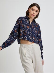 Black patterned cropped shirt Noisy May